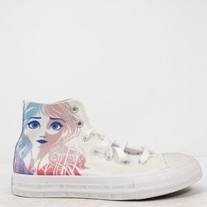 Disney Frozen 2 White Elsa Converse HiTop Chuck Taylor 367353F Size 1 Youth
